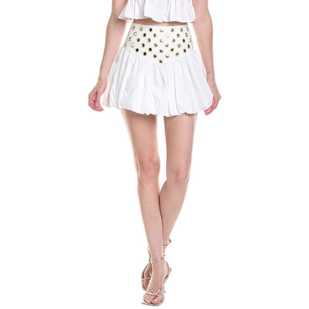 Colette Rose Womens  Embellished Mini Skirt, White